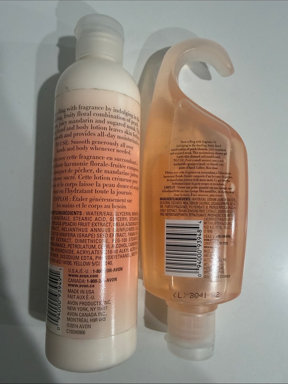 Avon Naturals Peach Blossom Lotion & Shower Gel - Peach Orange White - Picture 2 of 2